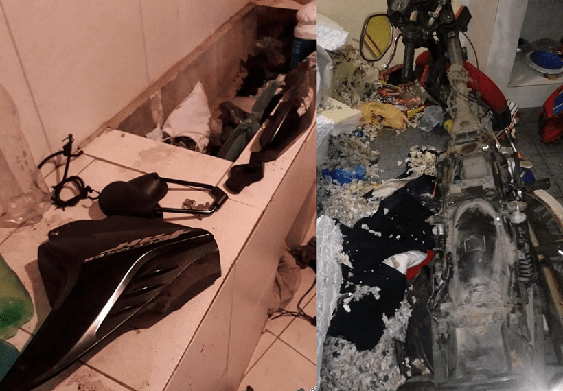 PM ESTOURA DESMANCHE CLANDESTINO DE MOTOS EM SANTO ANDRÉ