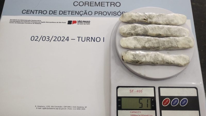 MULHER É DETIDA TENTANDO ENTRAR COM DROGAS NO CÓS DA CALÇA EM PRISÃO DE DIADEMA