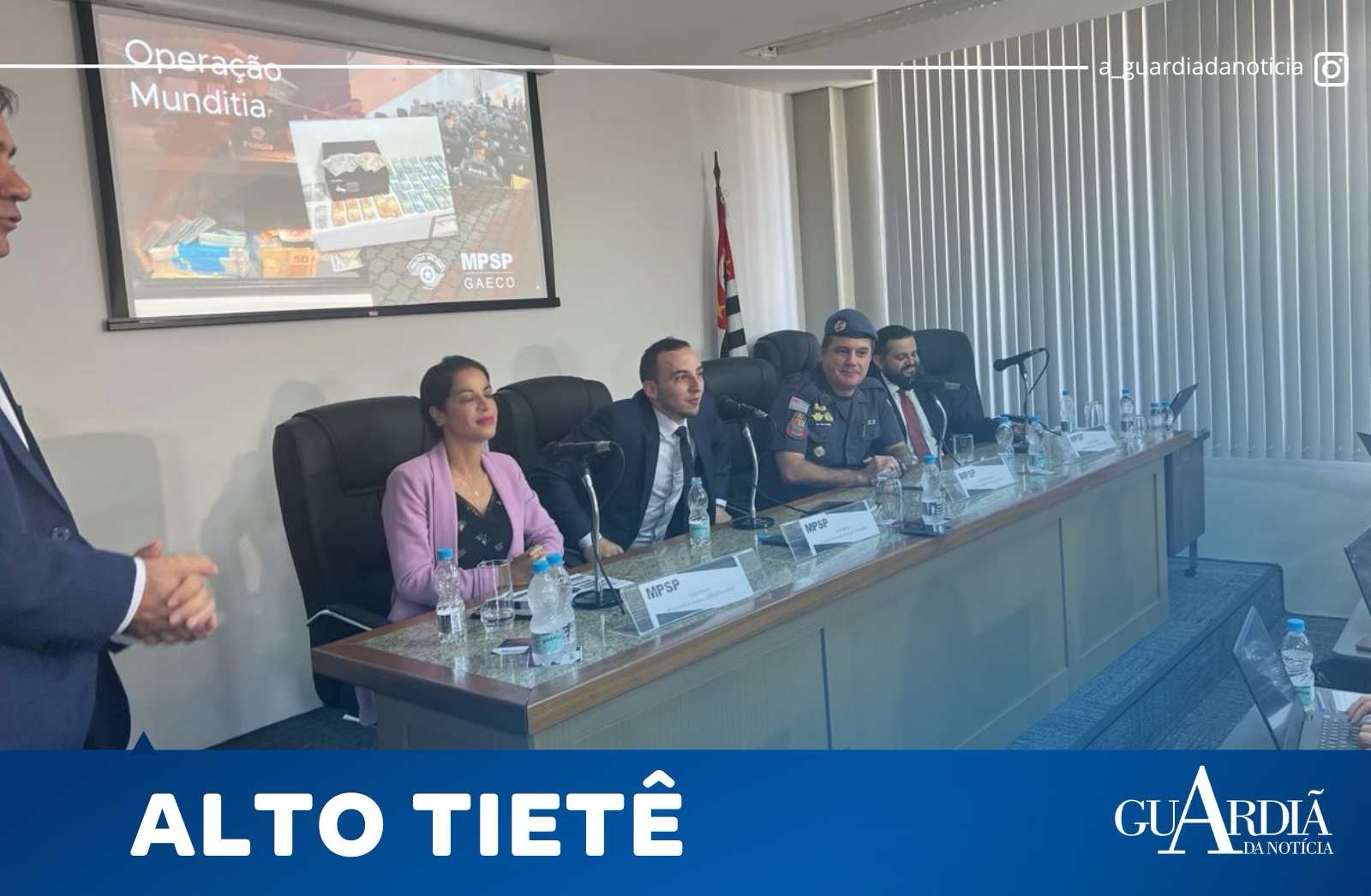 PROMOTORES DO GAECO E PM EXPLICAM PRISÕES E APREENSÕES DA OPERAÇÃO MUNDITIA