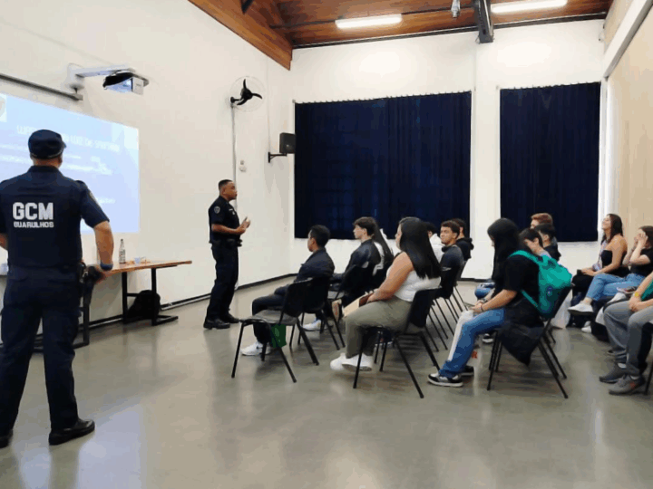 GCM DE GUARULHOS LEVA PALESTRAS SOBRE MEIO AMBIENTE, TRÂNSITO E DROGAS À FEIRA DO ESTUDANTE 2025