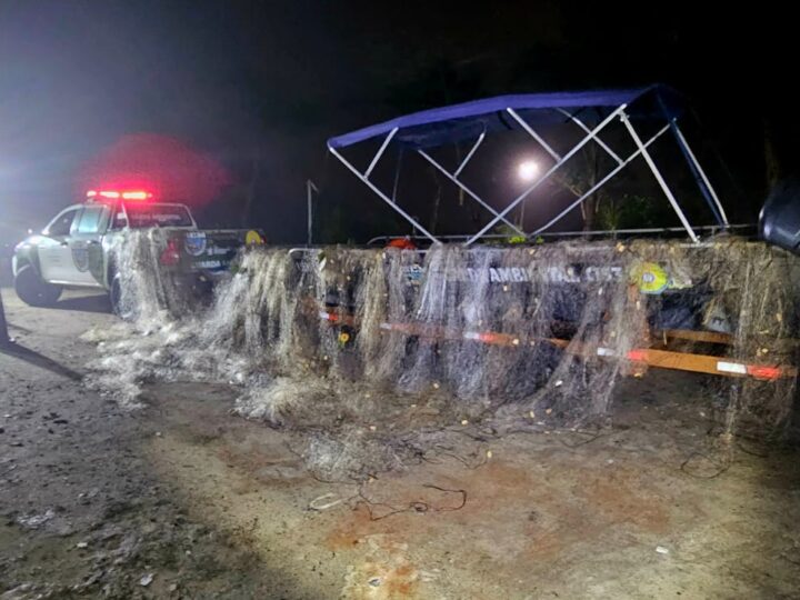 GUARDA AMBIENTAL APREENDE 570 METROS DE REDES DE PESCA IRREGULARES NA BILLINGS EM SÃO BERNARDO